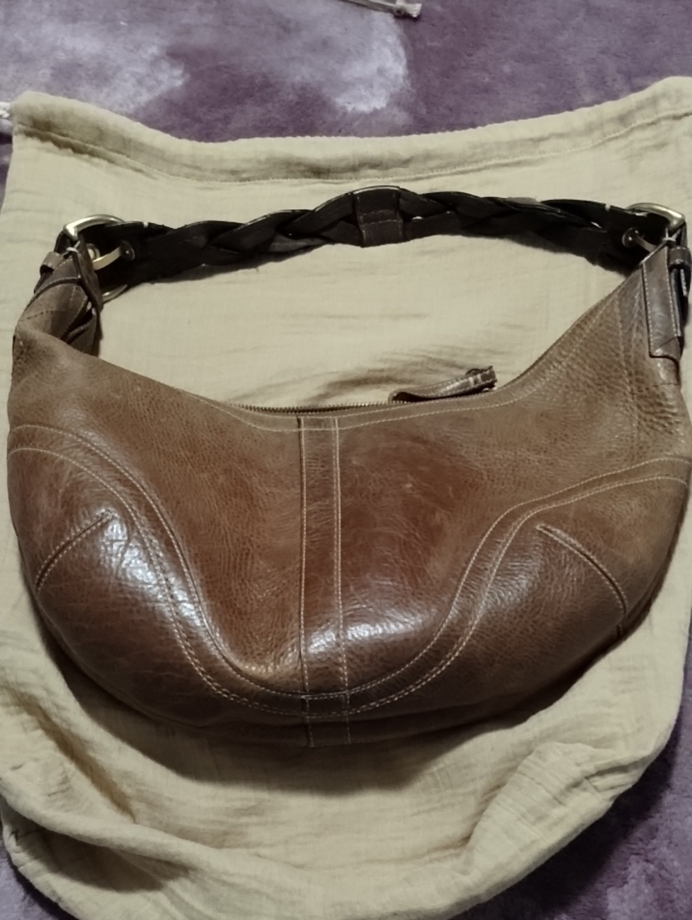 Brown Leather Coach Bag